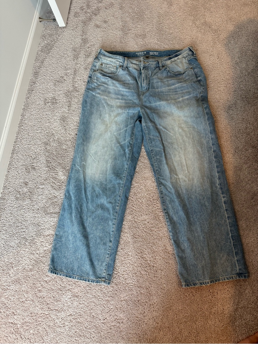 Torrid Light Wash Denim Wide Leg Jeans - Blue